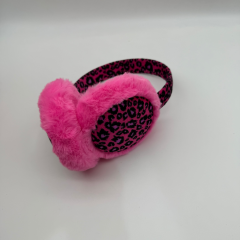 Leopar Desenli Peluş Yetişkin Kulaklık