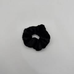Siyah Peluş Scrunchie Saç Lastiği