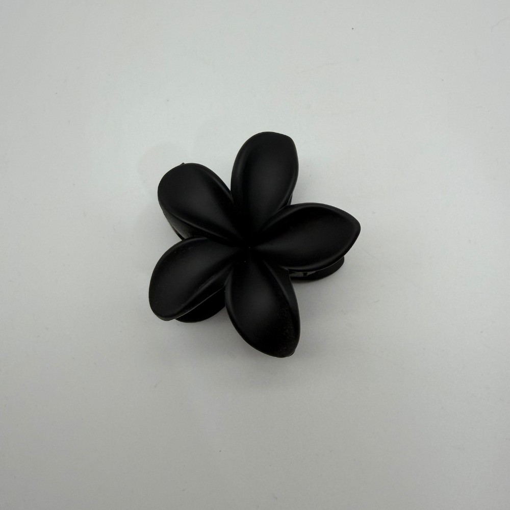 Mat Siyah Çiçek Formlu Mandal Toka