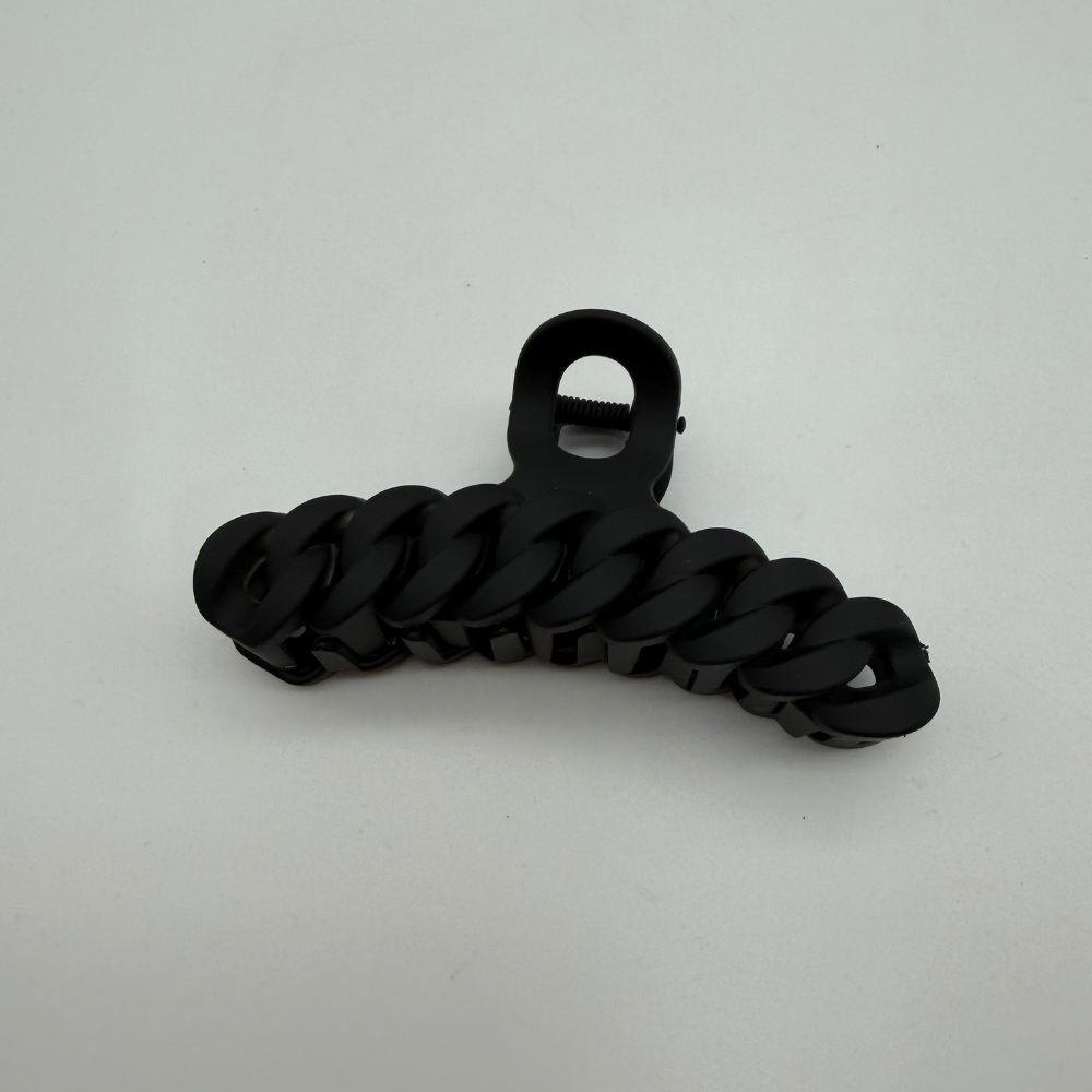 Zincir Dokulu Mat Siyah Mandal Toka