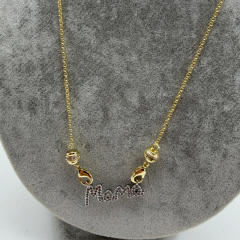 Zirkon Taşlı “Mama” Yazılı Kolye