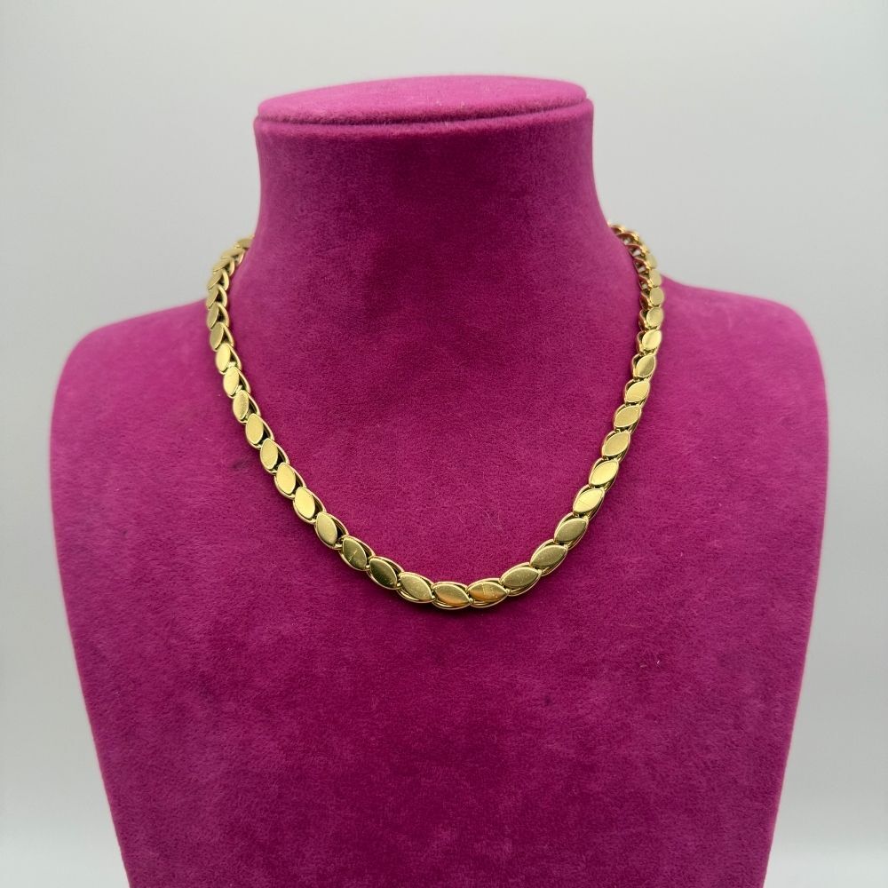 Altın Tonlu Arpa Zincir Çelik Kolye