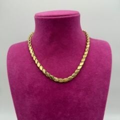 Altın Tonlu Arpa Zincir Çelik Kolye