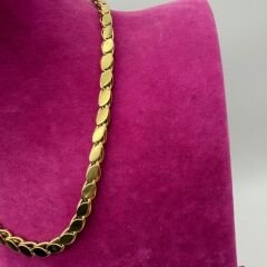 Altın Tonlu Arpa Zincir Çelik Kolye