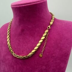 Altın Tonlu Arpa Zincir Çelik Kolye