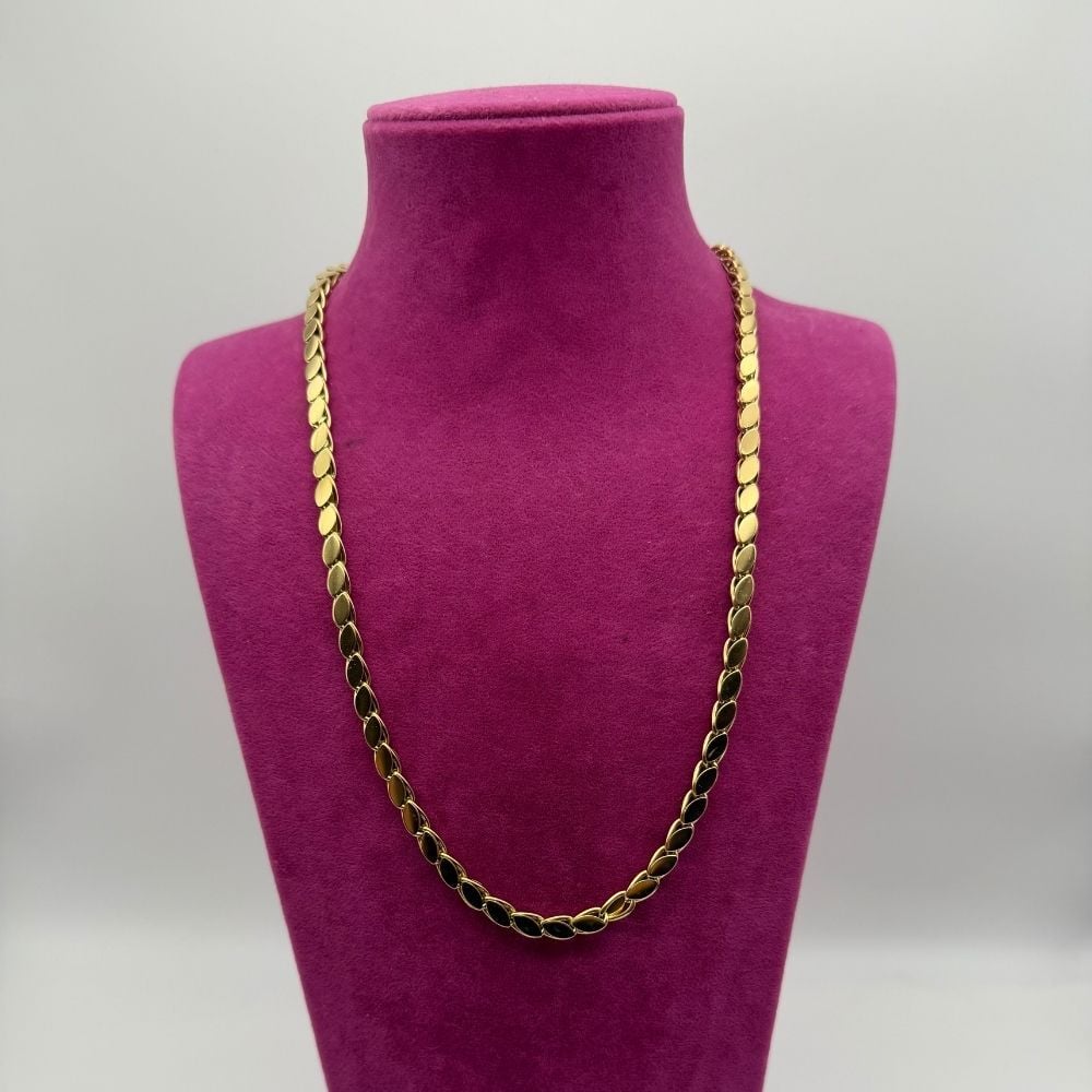 Altın Tonlu Arpa Zincir Çelik Kolye