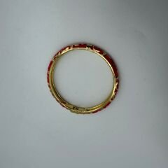 Kırmızı Mine Detaylı Gold Çelik Bileklik