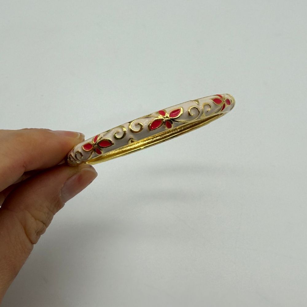 Kırmızı Mine Detaylı Gold Çelik Bileklik