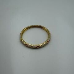 Kırmızı Mine Detaylı Gold Çelik Bileklik