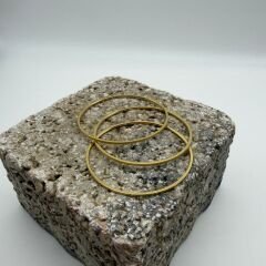 Yuvarlak Simli Gold Çelik Bileklik