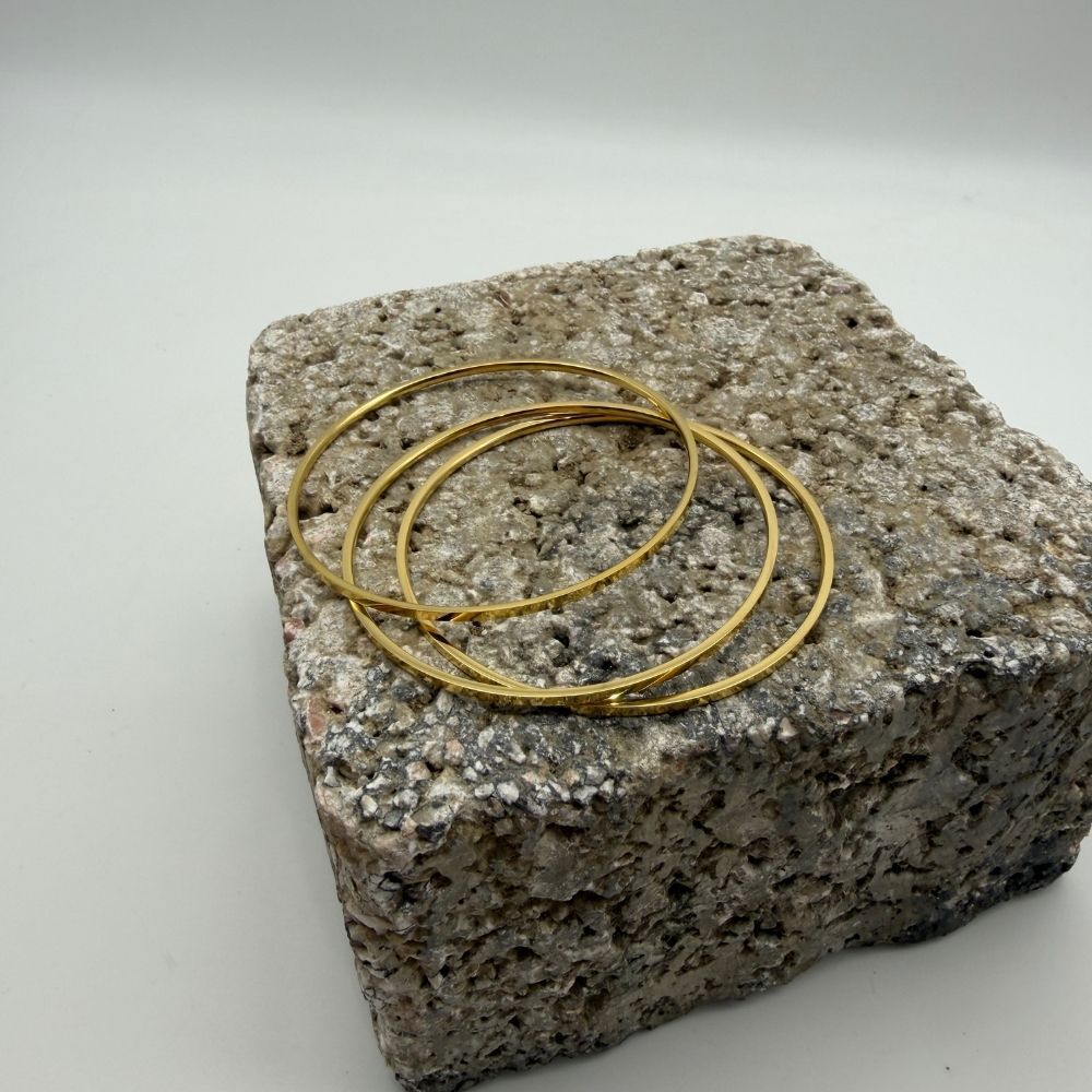 Yuvarlak Gold Çelik Bileklik