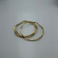 Dalgalı (Zig-Zag) Form Gold Çelik Bileklik