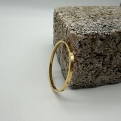 İnce Gold Çelik Kelepçe Bileklik