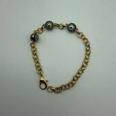 Nazar Boncuk Detaylı Gold Çelik Bileklik