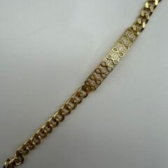 Sonsuzluk Motifli Taş Detaylı Gold Çelik Bileklik