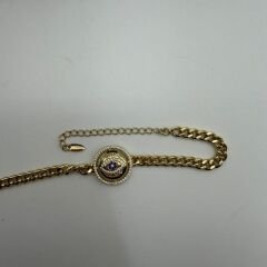 Nazar Boncuğu Detaylı Gold Zincir Bileklik