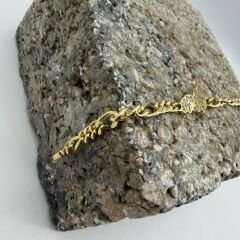 Taş Detaylı Anne–Yavru Fil Gold Zincir Bileklik