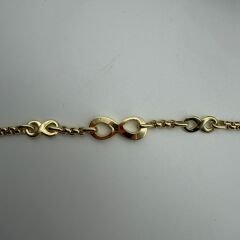 Sonsuzluk Figürlü Gold Zincir Bileklik