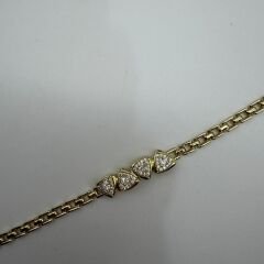 Üçgen Taş Detaylı Gold Zincir Bileklik