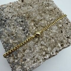 Minimal Top Detaylı Gold Zincir Bileklik