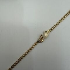 Geometrik Taş Detaylı Gold Zincir Bileklik