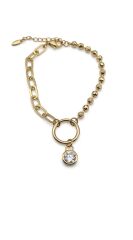 Halka Detaylı Taş Sallantılı Xuping 14k Gold Bileklik