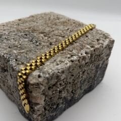 Düz Gold Panzer Zincir Bileklik