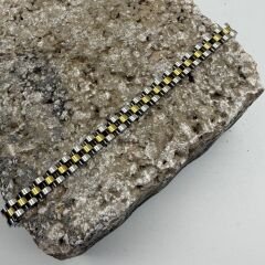 Gold & Silver Çift Renk Panzer Zincir Bileklik