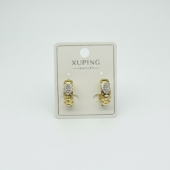 Çelik Altın Renk Taşlı Küpe