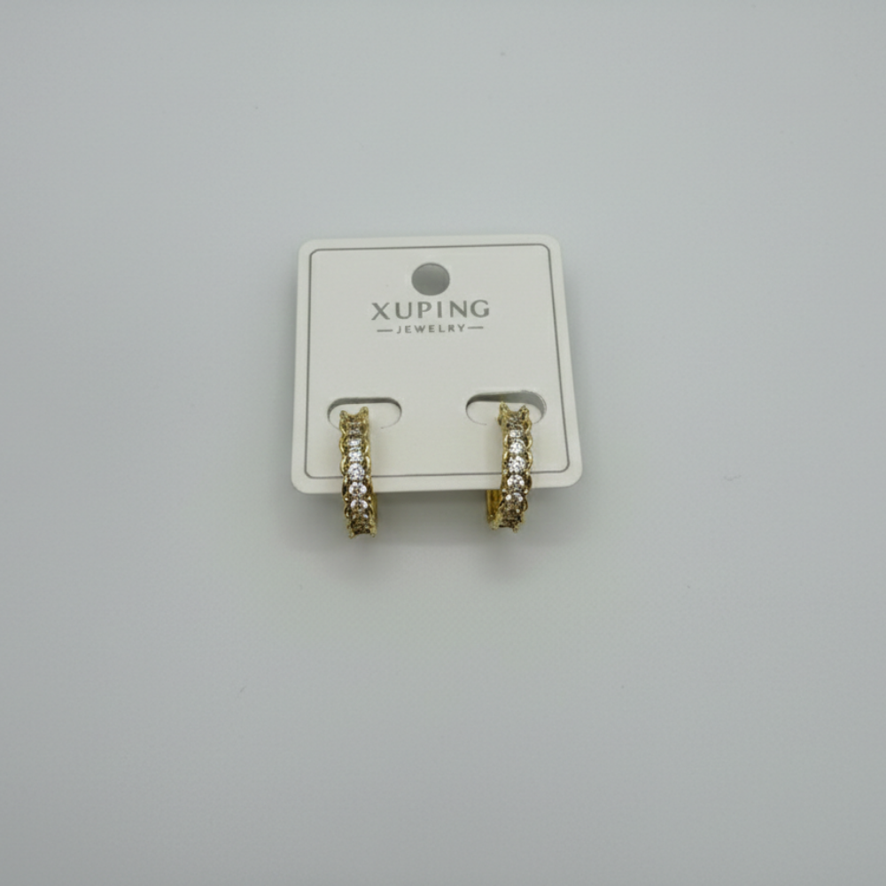 Xuping Çelik Taşlı Halka Küpe