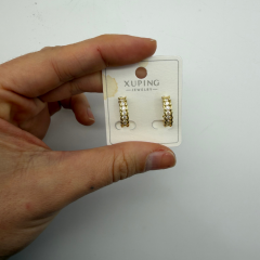 Xuping Çelik Taşlı Halka Küpe