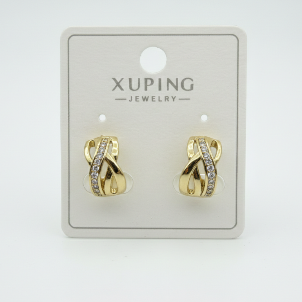 Xuping Çelik Taşlı Geçmeli Form Küpe