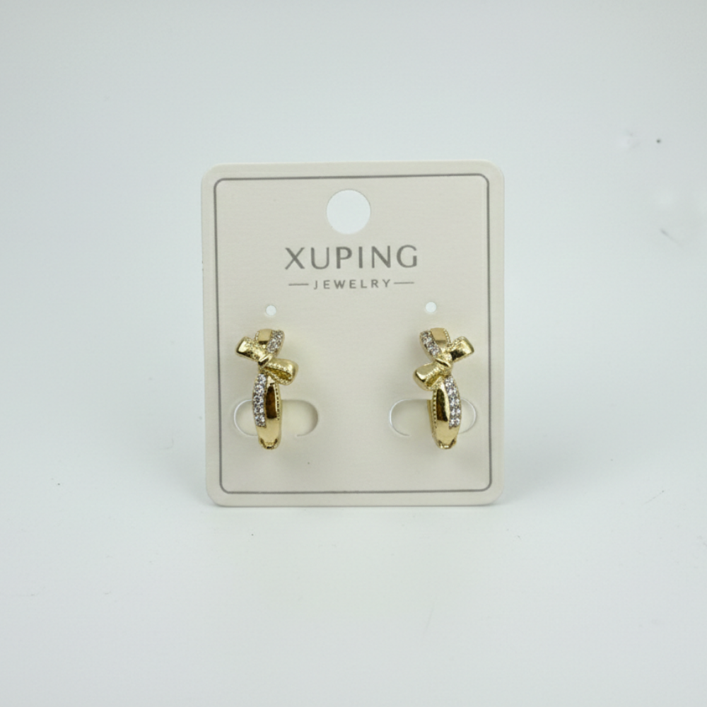 Xuping Çelik Taşlı Fiyonk Detay Küpe