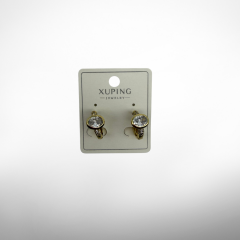 Xuping Çelik Oval Taşlı Küpe