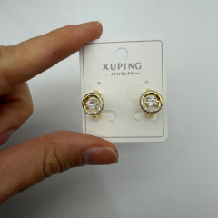 Xuping Çelik Halka Detaylı Taşlı Küpe