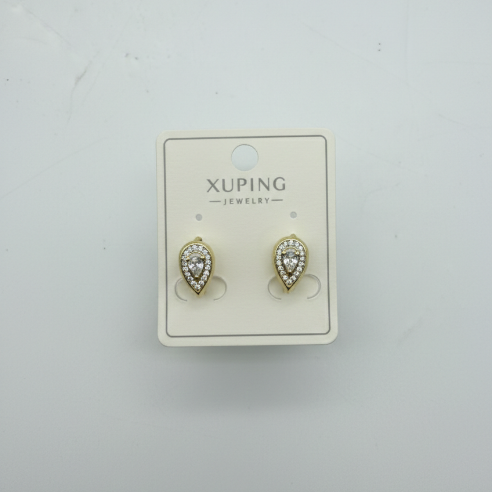 Xuping Çelik Damla Form Taşlı Küpe