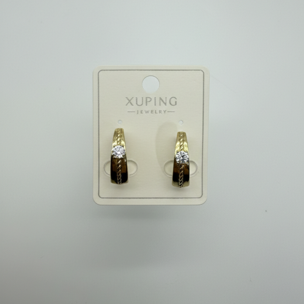 Xuping Çelik Taş Detaylı Halka Küpe