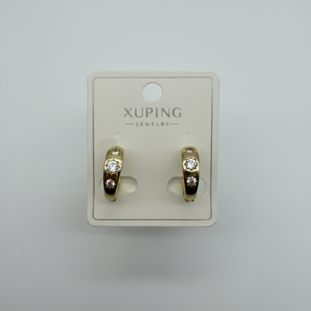 Xuping Çelik Çok Taşlı Halka Küpe