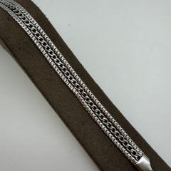 Mare Accessories | Üç Sıralı Modern Zincir Çelik Bileklik - Gümüş Renk