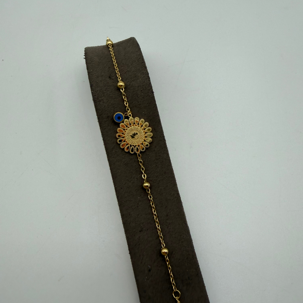 Mare Accessories | Nazar Boncuklu Reşat Figürlü Çelik Bileklik