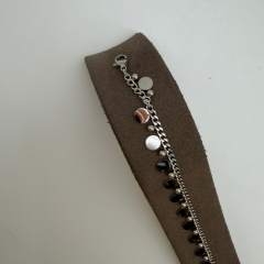 Mare Accessories | Pullu Sallantılı Şık Çelik Bileklik - Gümüş Renk