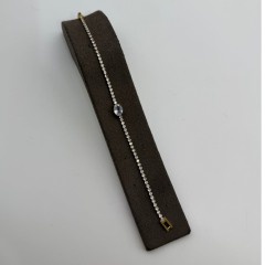 Mare Accessories | Tek Taş Detaylı Işıltılı Su Yolu Bileklik - Gold Renk