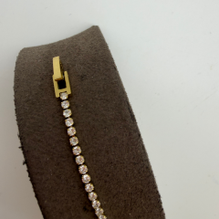 Mare Accessories | Tek Taş Detaylı Işıltılı Su Yolu Bileklik - Gold Renk