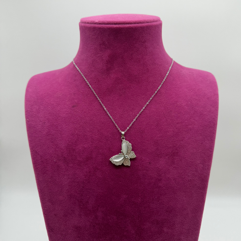 Mare Accessories | Gümüş Renk Çelik Kelebek Figürlü Kolye