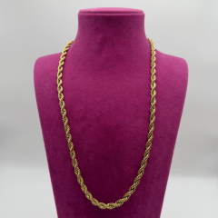 Altın Rengi Burgu Zincir Çelik Kolye - 60 cm