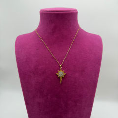 Modern Güneş Işığı Gold Çelik Kolye - 45 cm