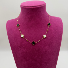 Mare Accessories | Çift Renkli Yonca Figürlü Çelik Kolye - 45 cm