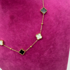 Mare Accessories | Çift Renkli Yonca Figürlü Çelik Kolye - 45 cm