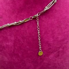 Dorika Topçuk Çoklu Gümüş Rengi Çelik Kolye