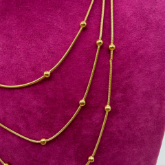 Dorika Topçuk Çoklu Altın Rengi Çelik Kolye